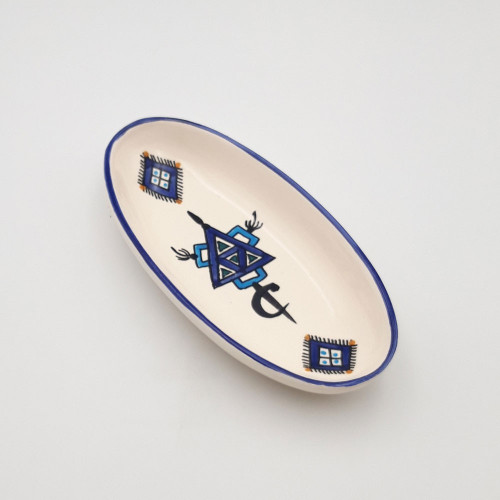Plat ovale Sahel bleu - L 30 cm