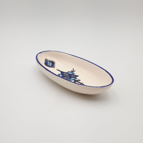 Plat ovale Sahel bleu - L 30 cm