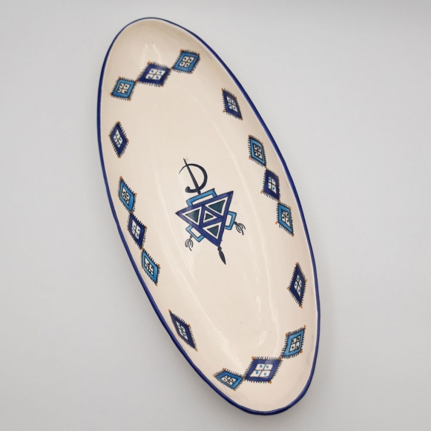 Plat ovale Sahel bleu - L 53 cm