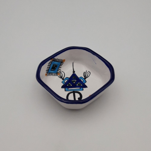 Plat octogonal Khelel Bleu - L 11 cm 2