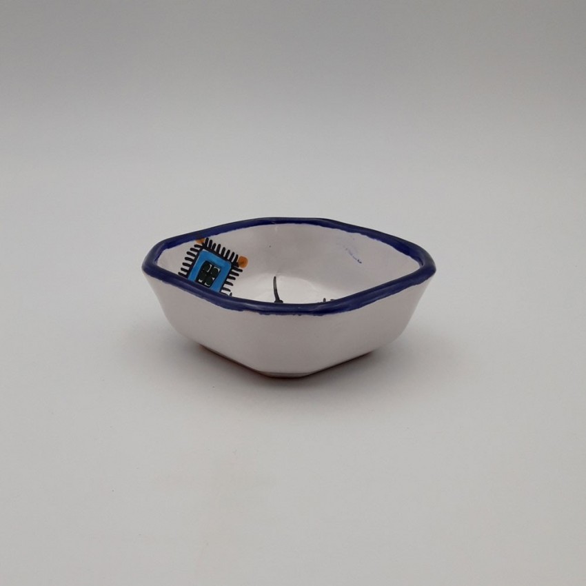 Plat octogonal Khelel Bleu - L 11 cm