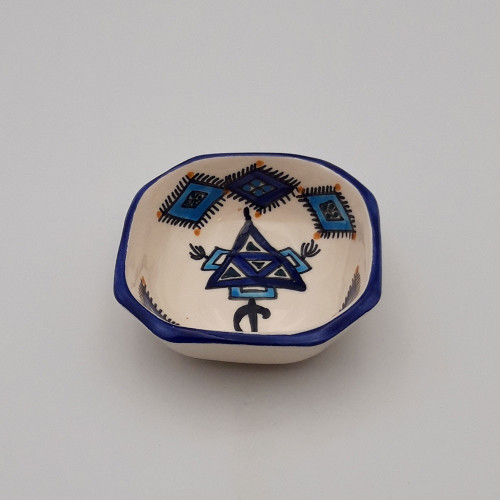 Plat octogonal  Sahel Bleu - L 11 cm