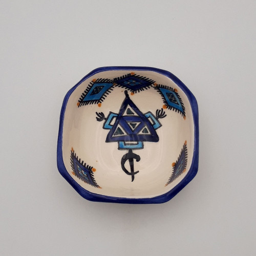 Plat octogonal  Sahel Bleu - L 11 cm