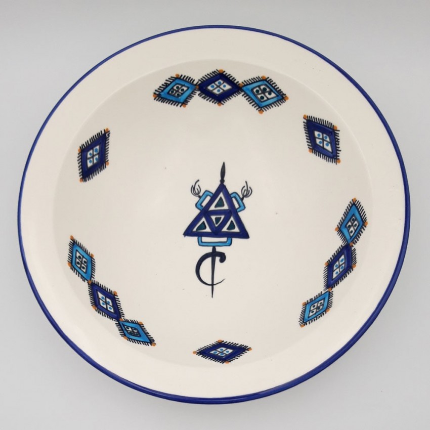 Plat Tebsi Sahel bleu - D 33 cm