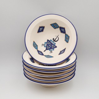 Lot de 6 assiettes Tebsi Sahel bleu - D 23 cm