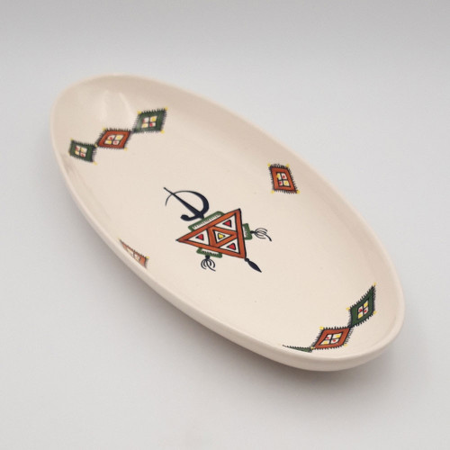 Plat oval Sahel beige - L 50 cm