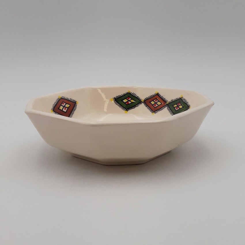 Plat octogonal Sahel beige - L 20 cm