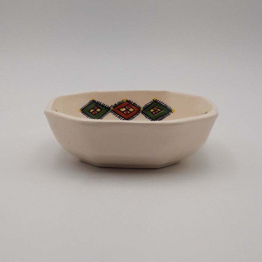 Plat octogonal Sahel beige - L 15 cm