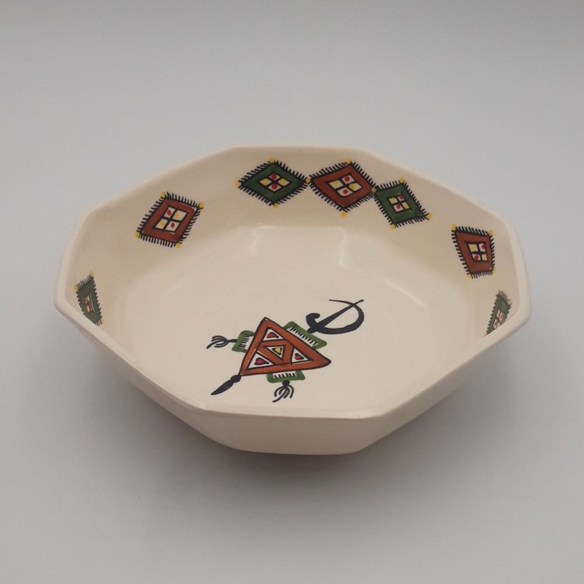 Plat octogonal Sahel beige - L 25 cm