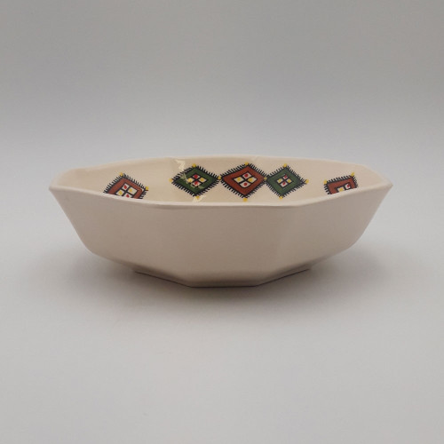 Plat octogonal Sahel beige - L 25 cm