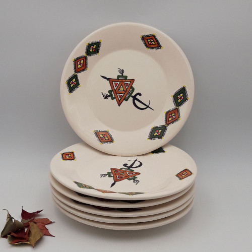 Lot de 6 assiettes plates Sahel beige - D 24 cm