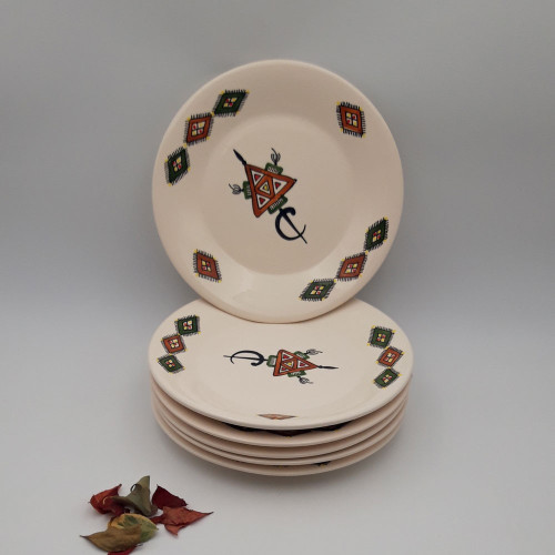Lot de 6 assiettes plates Sahel beige - D 28 cm
