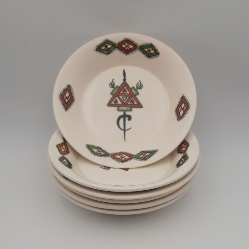 6 assiettes creuses Sahel beige - D 24 cm