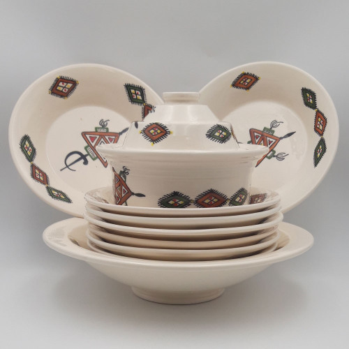 Service à couscous assiettes creuses Sahel beige - 8 pers 2