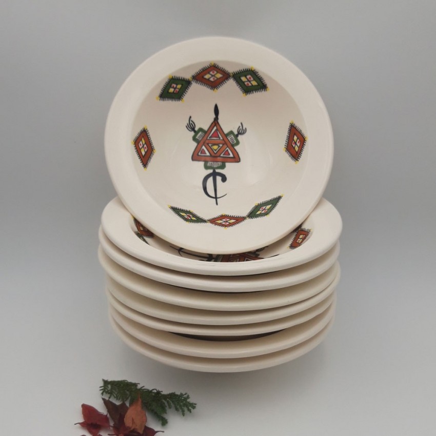 Lot de 6 assiettes Tebsi Sahel beige - D 23 cm