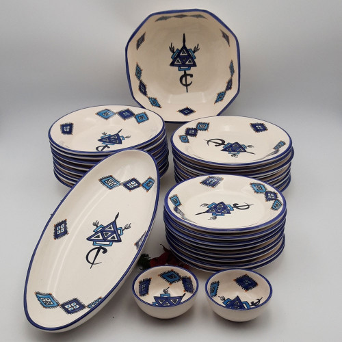 Service de table Sahel bleu - 8 pers