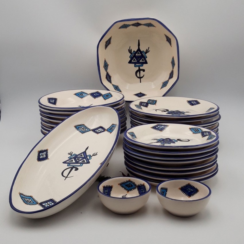 Service de table Sahel bleu - 8 pers