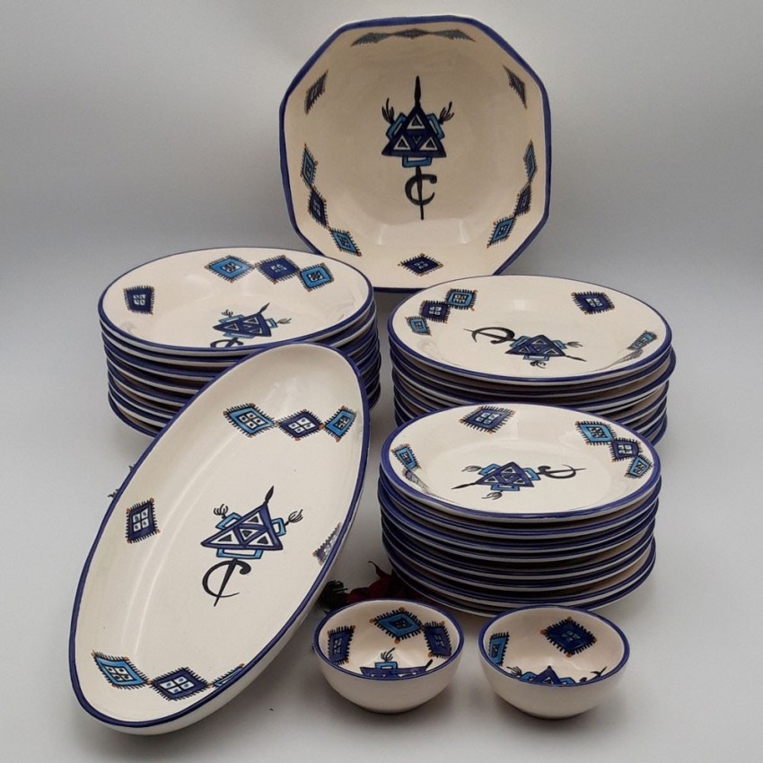 Service de table Sahel bleu - 8 pers