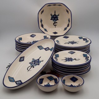 Service de table Sahel bleu - 6 pers