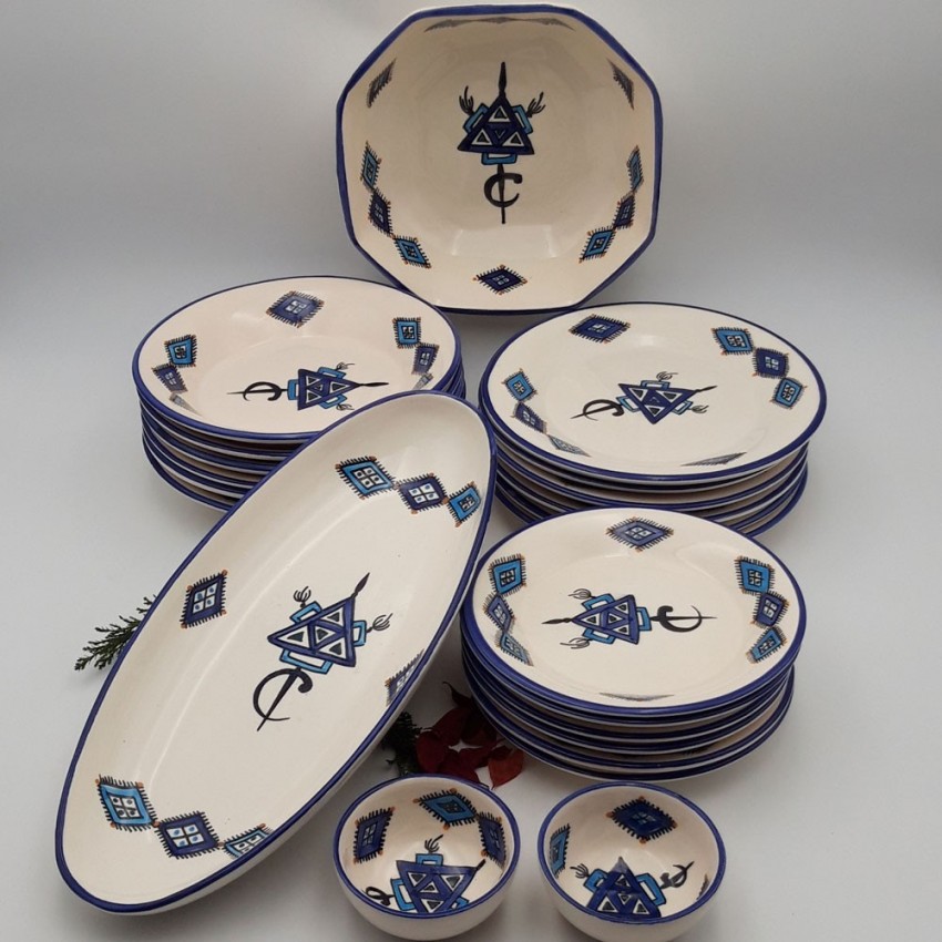 Service de table Sahel bleu - 6 pers