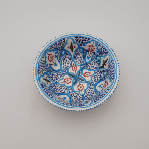 Saladier Marocain Turquoise Liseré - D 20 cm