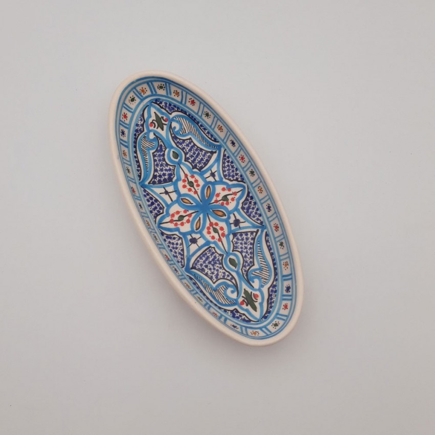 Plat ovale Marocain turquoise - L 30 cm
