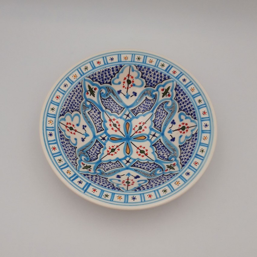 Lot de 6 assiettes Tebsi Marocain turquoise - D 23 cm