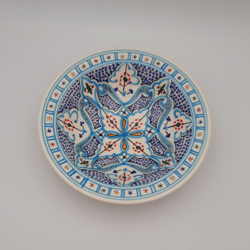 Assiette Tebsi Marocain turquoise - D 23 cm
