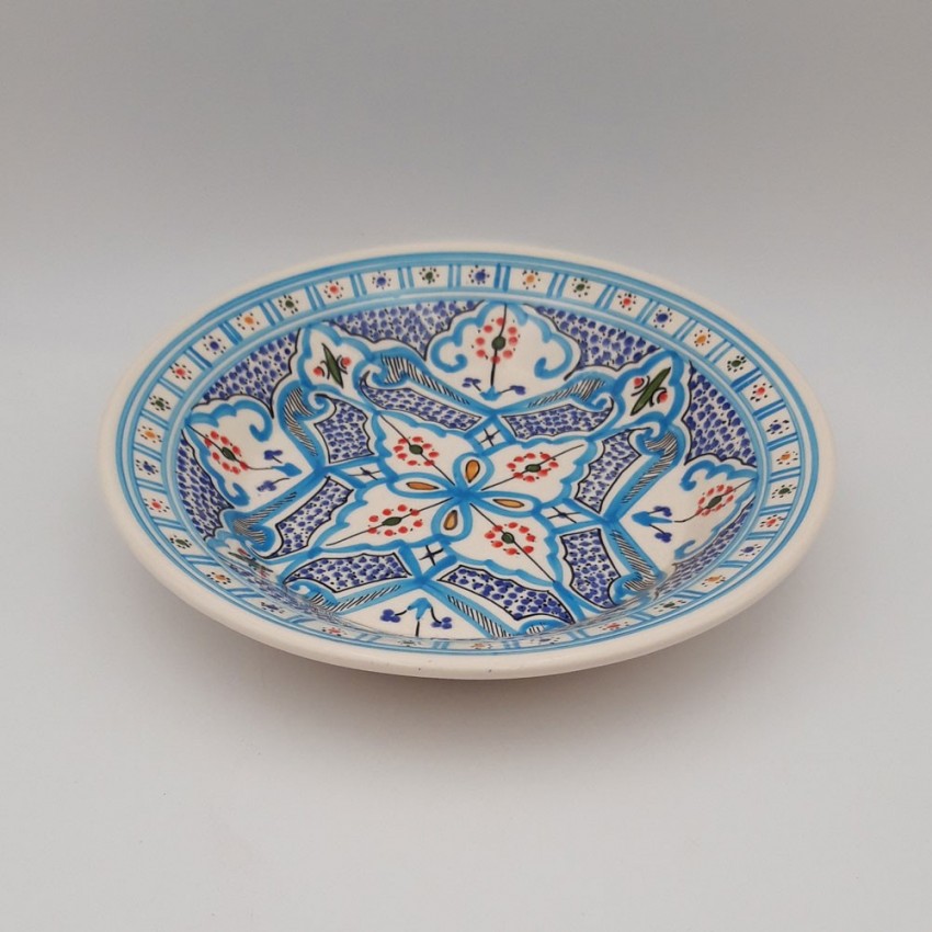 Lot de 6 assiettes creuses Marocain turquoise - D 24 cm