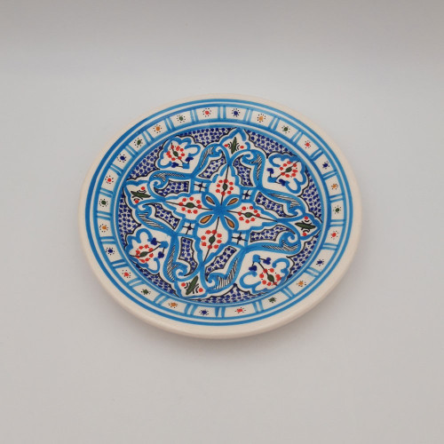 Assiette à entrée ou dessert Marocain turquoise - D 20 cm