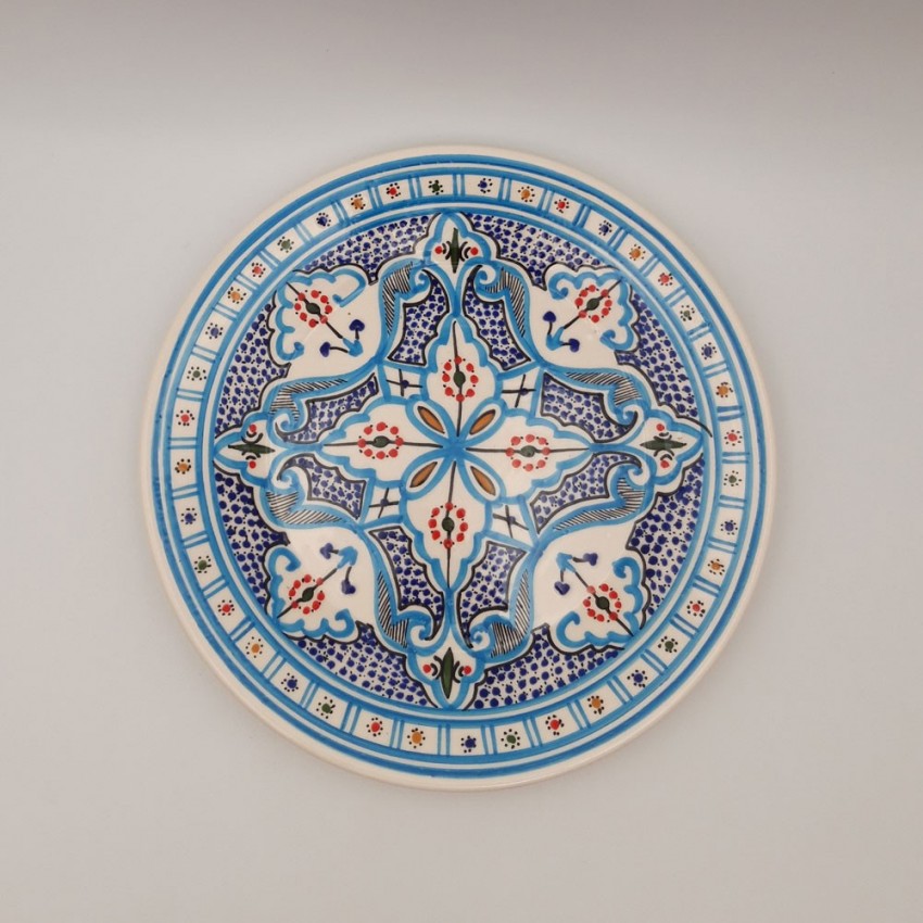 Assiette plate Marocain turquoise - D 24 cm