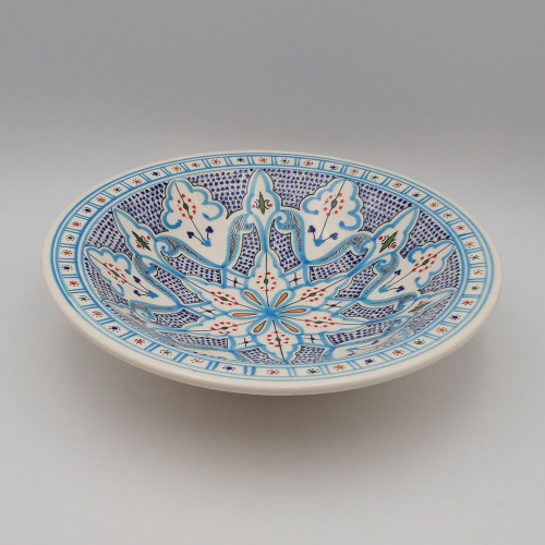 Service à couscous Marocain turquoise assiettes creuses - 6 pers