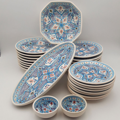 Service de table Marocain turquoise - 8 pers