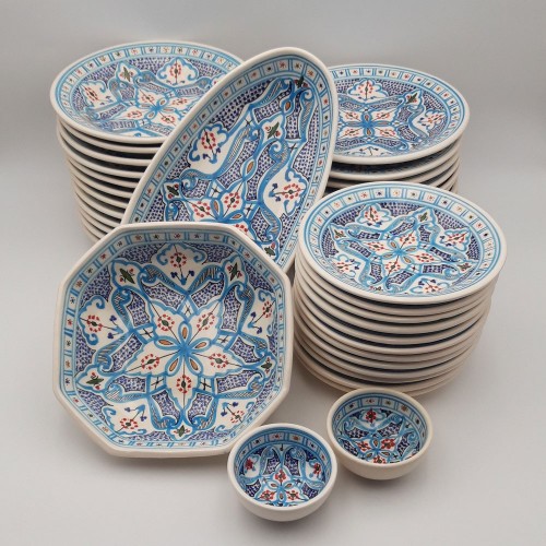 Service de table Marocain turquoise - 12 pers