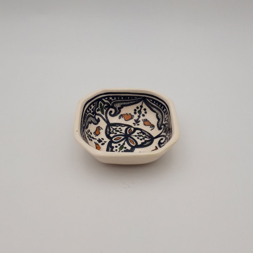 Plat octogonal Marocain noir - L 10 cm