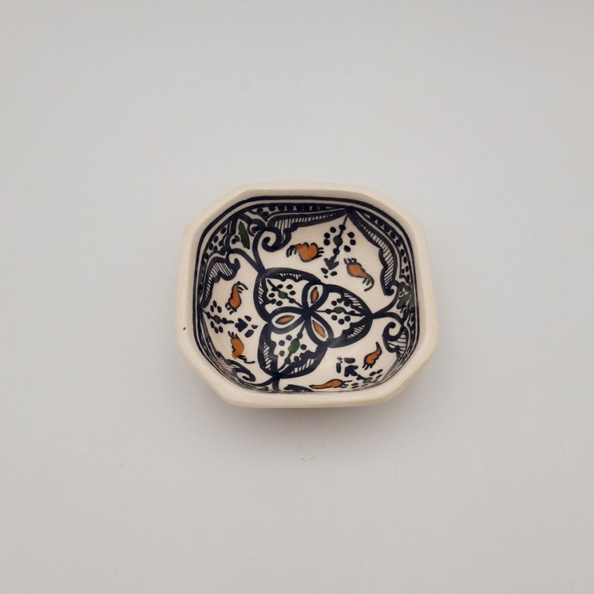 Plat octogonal Marocain noir - L 10 cm