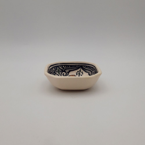 Plat octogonal Marocain noir - L 10 cm