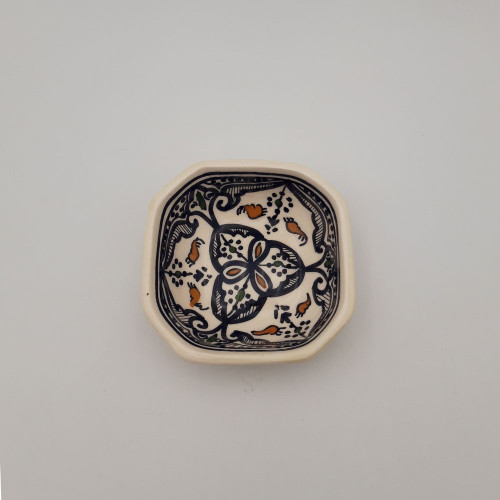Plat octogonal Marocain noir - L 10 cm