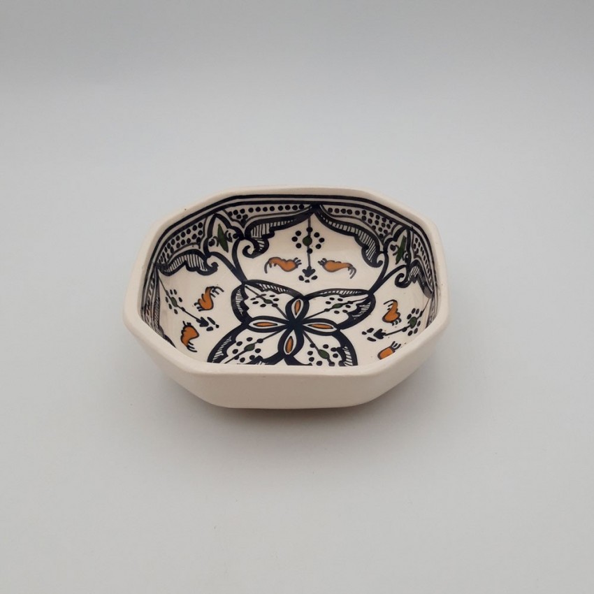 Plat octogonal Marocain noir - L 15 cm