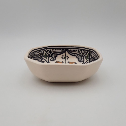 Plat octogonal Marocain noir - L 15 cm