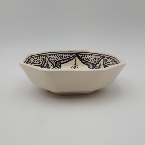 Plat octogonal Marocain noir - L 20 cm