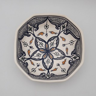 Plat octogonal Marocain noir - L 25 cm