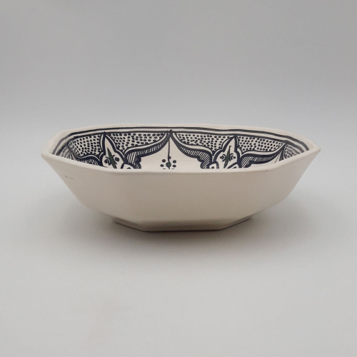 Plat octogonal Marocain noir - L 25 cm