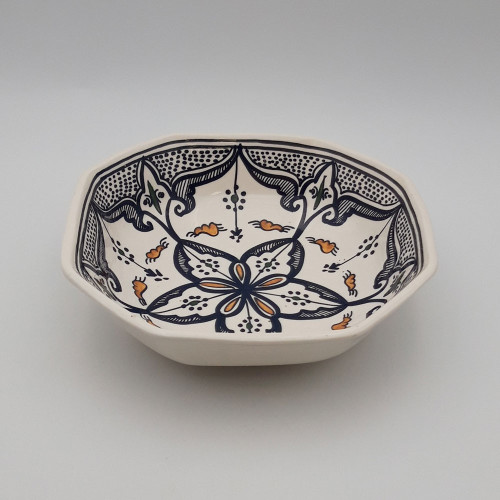 Plat octogonal Marocain noir - L 25 cm