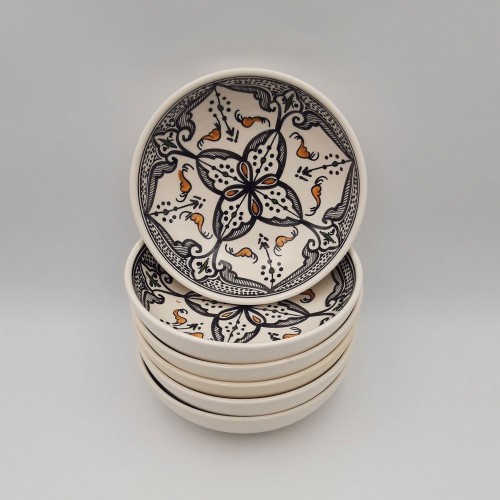 Assiette Creuse Artisanale Marocaine Noire - Diamètre 20 Cm, Profondeur 6 Cm - Lave-vaisselle Et Micro-ondes