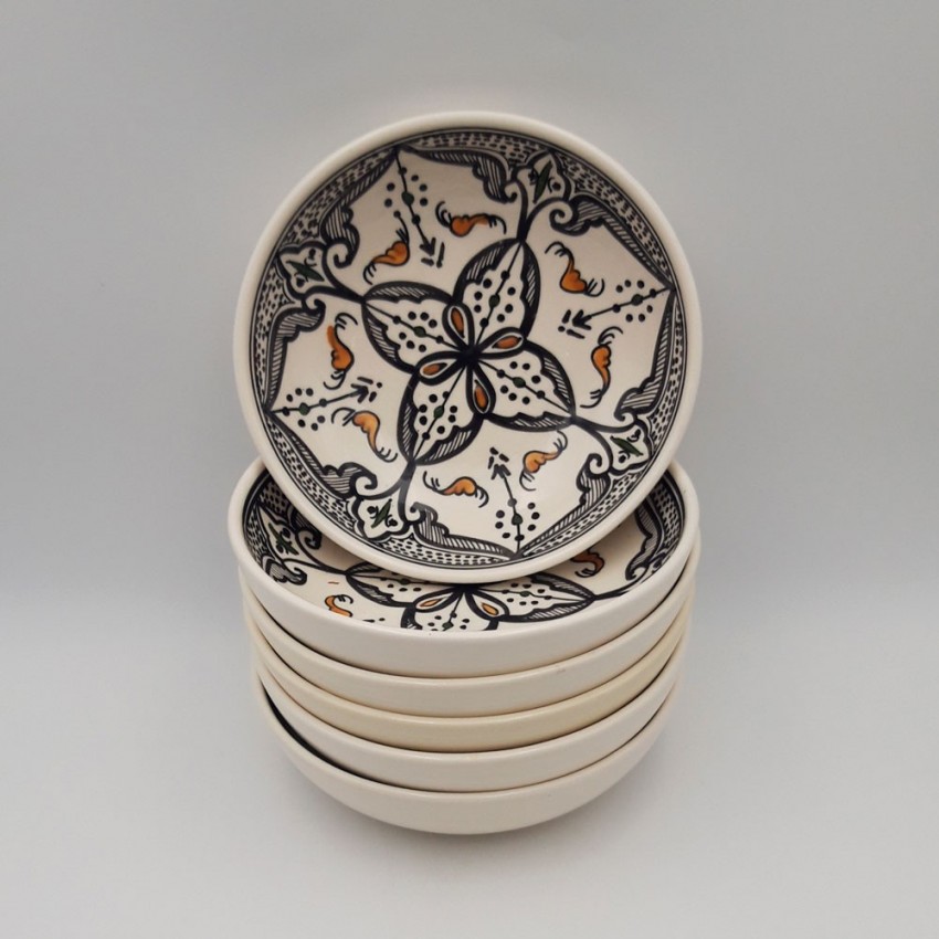 Lot de 6 assiettes creuses jatte Marocain noir - D 20 cm