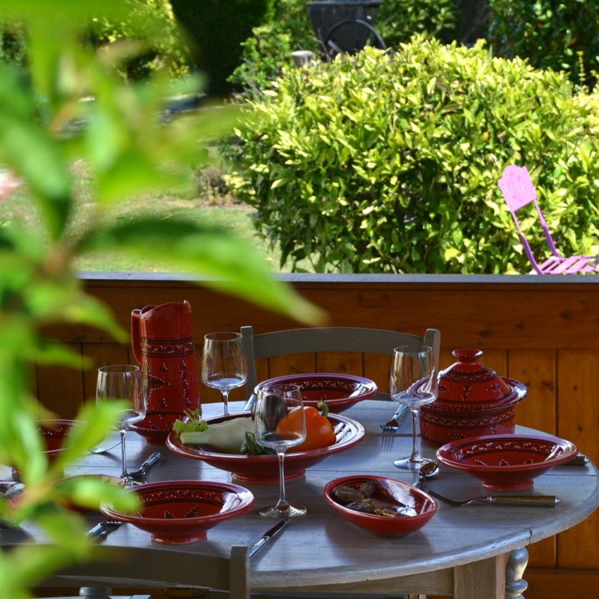 Assiette Tebsi Tatoué rouge - D 23 cm