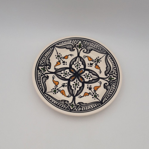Assiette à entrée ou dessert Marocain noir - D 20 cm