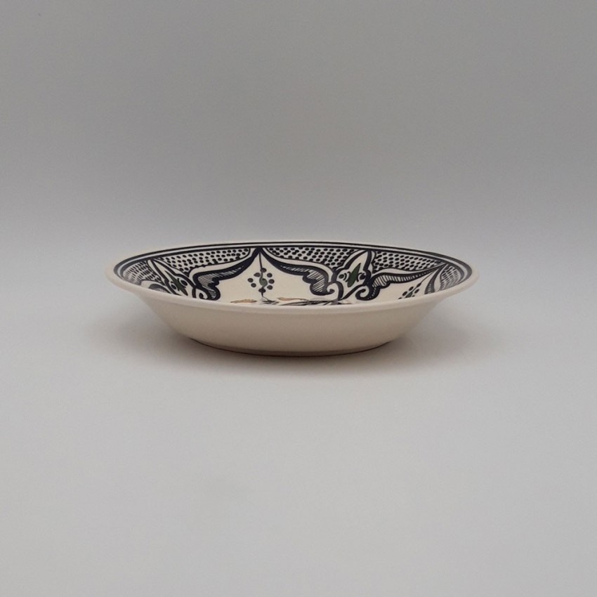 Lot de 6 assiettes creuses Marocain noir - D 24 cm