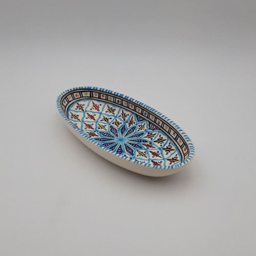 Plat ovale  Bakir turquoise - L 30 cm